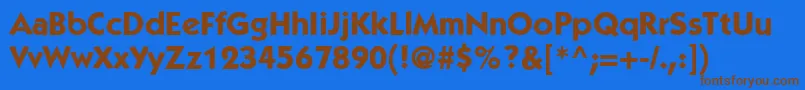 Czcionka ItcKabelLtBold – brązowe czcionki na niebieskim tle