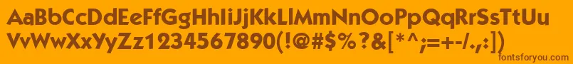 Шрифт ItcKabelLtBold – коричневые шрифты на оранжевом фоне