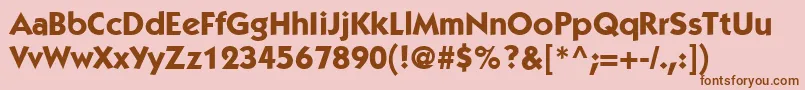 ItcKabelLtBold-fontti – ruskeat fontit vaaleanpunaisella taustalla