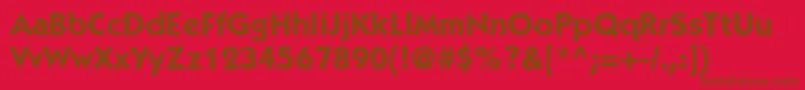 Czcionka ItcKabelLtBold – brązowe czcionki na czerwonym tle