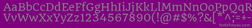 フォントQuandoRegular – 紫の背景に灰色の文字