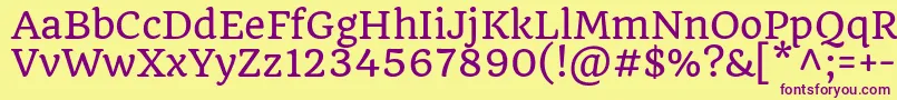 More about QuandoRegular Font QuandoRegular Font – Purple Fonts on Yellow Background