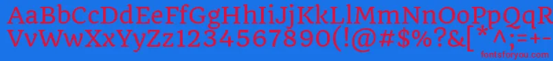 QuandoRegular Font – Red Fonts on Blue Background