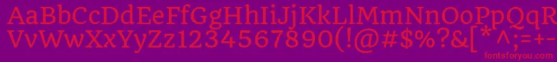 フォントQuandoRegular – 紫の背景に赤い文字