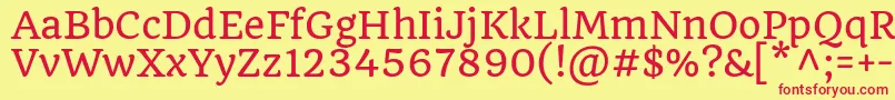 QuandoRegular Font – Red Fonts on Yellow Background