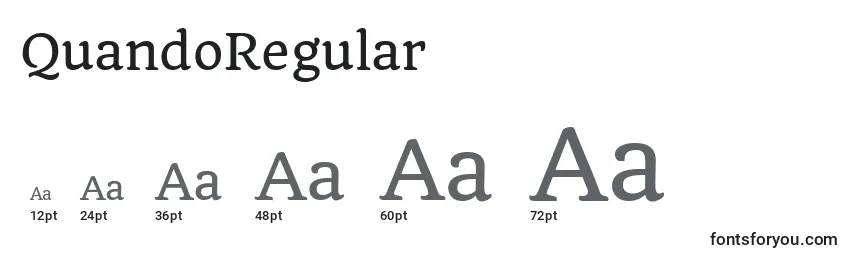 Размеры шрифта QuandoRegular
