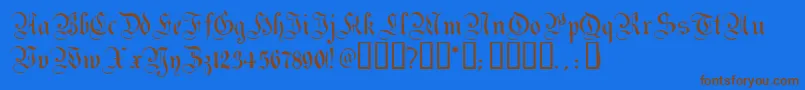 Magdeburg Font – Brown Fonts on Blue Background