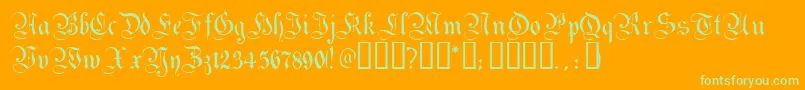 More about Magdeburg Font Magdeburg Font – Green Fonts on Orange Background