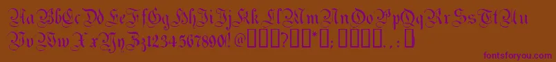 Magdeburg Font – Purple Fonts on Brown Background