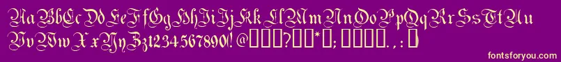 Magdeburg-Schriftart – Gelbe Schriften auf violettem Hintergrund