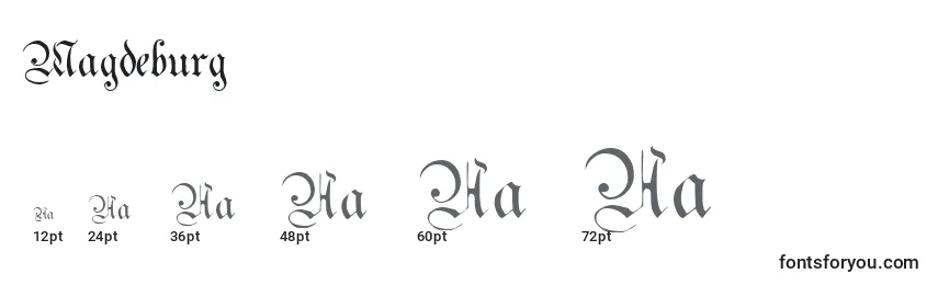 Размеры шрифта Magdeburg