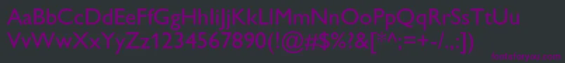Czcionka Gillsansc – fioletowe czcionki na czarnym tle