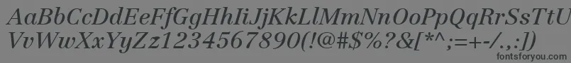 フォントLinotypeCentennialLt56Italic – 黒い文字の灰色の背景