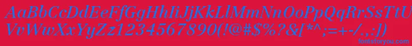 LinotypeCentennialLt56Italic Font – Blue Fonts on Red Background