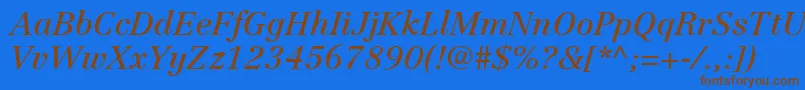 Czcionka LinotypeCentennialLt56Italic – brązowe czcionki na niebieskim tle