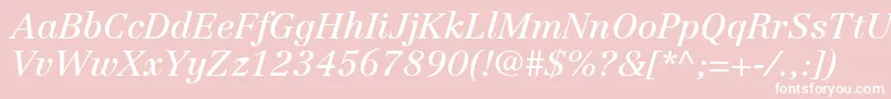 LinotypeCentennialLt56Italic-Schriftart – Weiße Schriften auf rosa Hintergrund