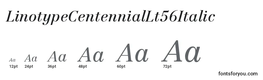 Размеры шрифта LinotypeCentennialLt56Italic
