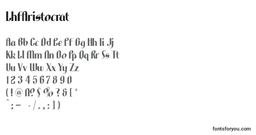 LhfAristocratフォント–アルファベット、数字、特殊文字