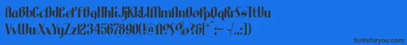LhfAristocrat Font – Black Fonts on Blue Background