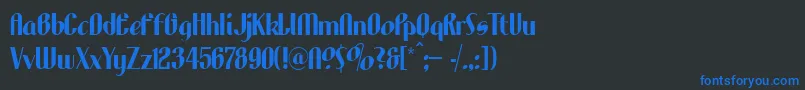 LhfAristocrat-Schriftart – Blaue Schriften auf schwarzem Hintergrund
