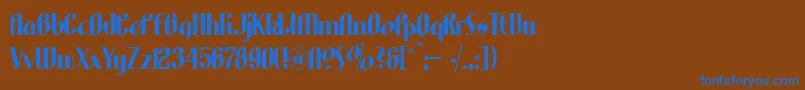 フォントLhfAristocrat – 茶色の背景に青い文字