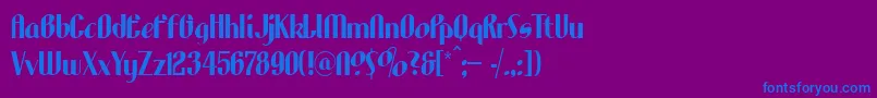 フォントLhfAristocrat – 紫色の背景に青い文字
