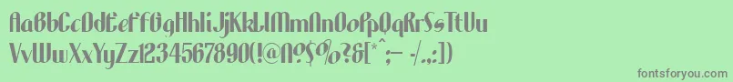 フォントLhfAristocrat – 緑の背景に灰色の文字