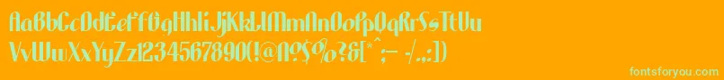 LhfAristocrat Font – Green Fonts on Orange Background