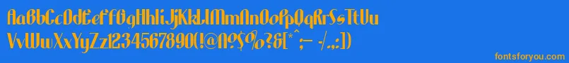 LhfAristocrat Font – Orange Fonts on Blue Background