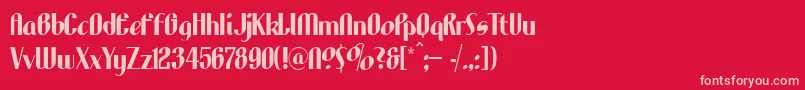 LhfAristocrat Font – Pink Fonts on Red Background