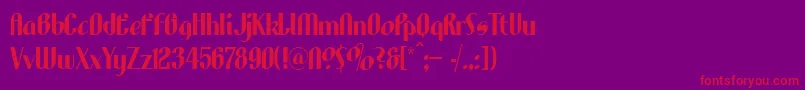 LhfAristocrat-Schriftart – Rote Schriften auf violettem Hintergrund