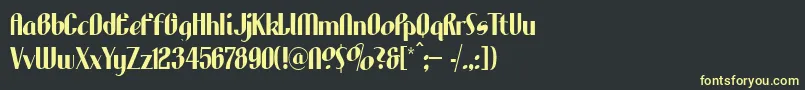 LhfAristocrat Font – Yellow Fonts on Black Background