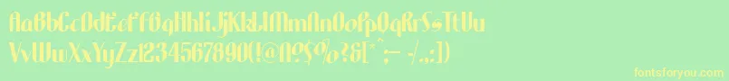 Шрифт LhfAristocrat – жёлтые шрифты на зелёном фоне