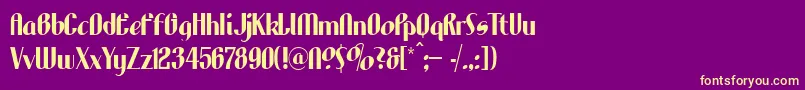 LhfAristocrat Font – Yellow Fonts on Purple Background