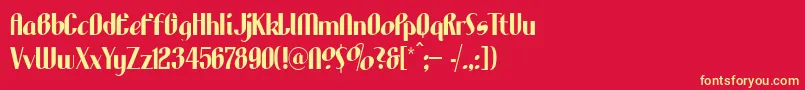 LhfAristocrat Font – Yellow Fonts on Red Background