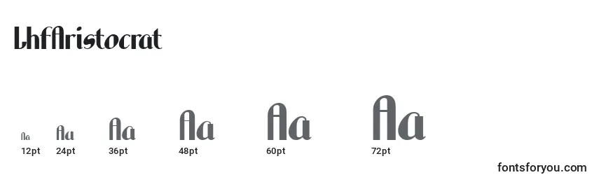 LhfAristocrat Font Sizes