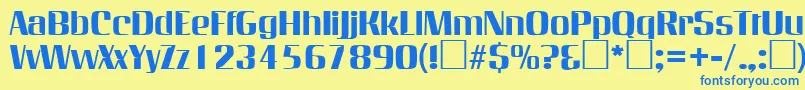 InverserifRegular Font – Blue Fonts on Yellow Background