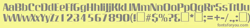 フォントInverserifRegular – 黄色の背景に灰色の文字