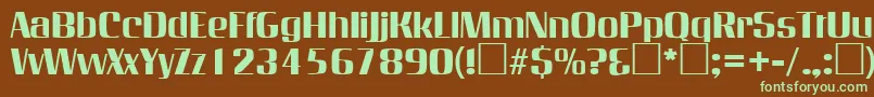 InverserifRegular-fontti – vihreät fontit ruskealla taustalla