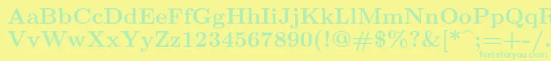 Lmroman10Bold Font – Green Fonts on Yellow Background