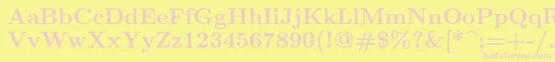 Lmroman10Bold Font – Pink Fonts on Yellow Background