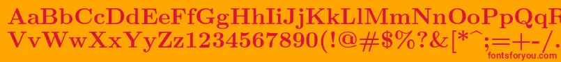 Lmroman10Bold Font – Red Fonts on Orange Background