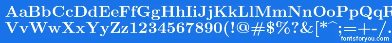 フォントLmroman10Bold – 青い背景に白い文字