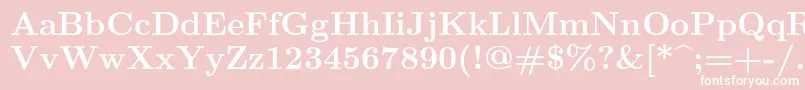 フォントLmroman10Bold – ピンクの背景に白い文字