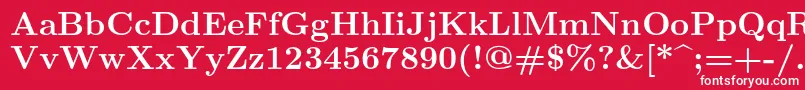Lmroman10Bold Font – White Fonts on Red Background