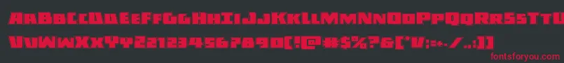 Czcionka Darkallianceacad – czerwone czcionki na czarnym tle