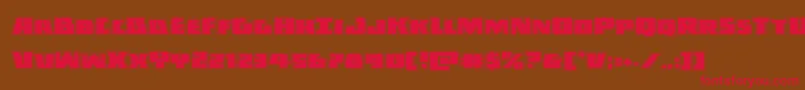 フォントDarkallianceacad – 赤い文字が茶色の背景にあります。