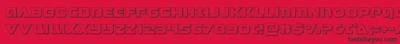 Fonte Jeebra3D – fontes pretas em um fundo vermelho