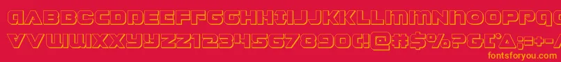 Jeebra3D-fontti – oranssit fontit punaisella taustalla