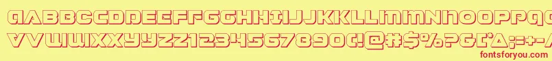 フォントJeebra3D – 赤い文字の黄色い背景